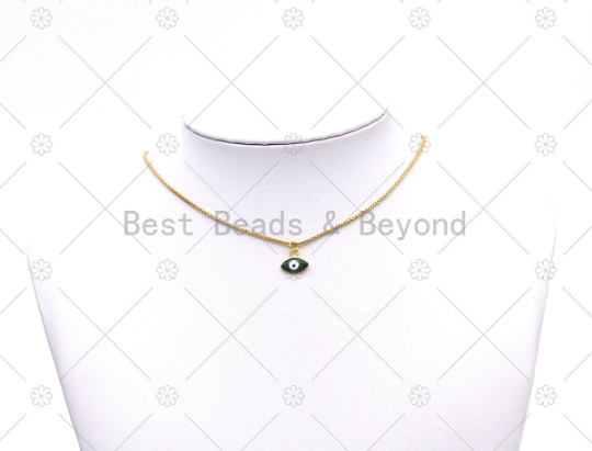 Colorful Enamel Evil Eye Shape Pendant,18K Gold Filled Charm, Necklace Bracelet Charm Pendant, Sku#JL65