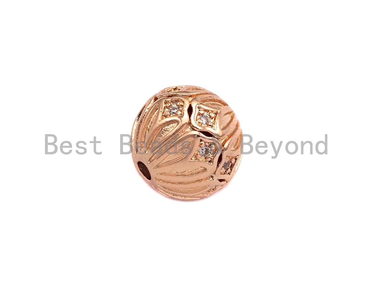 CZ Micro Pave Round Flower Patten Spacer Beads,sku#X114