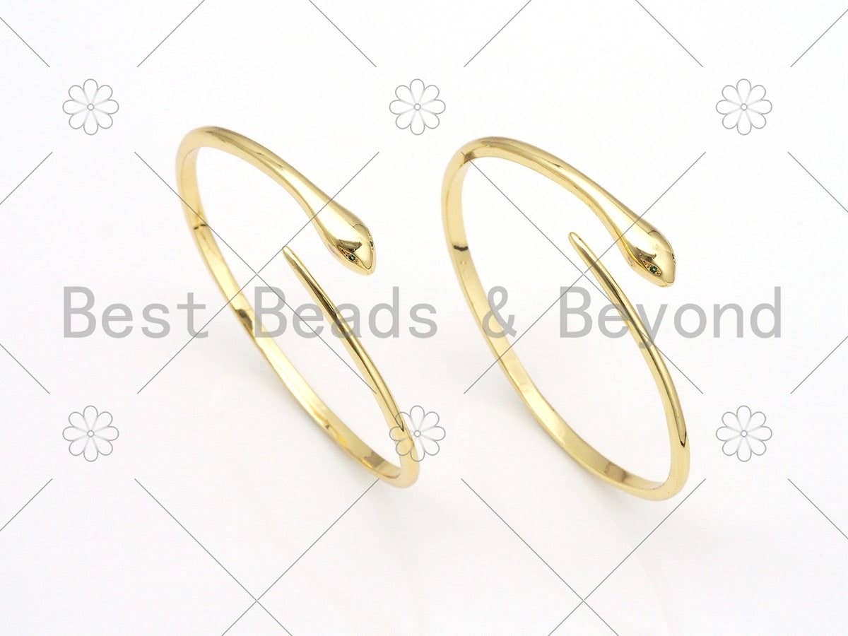 CZ Mirco Pave Snake Open Cuff Bracelet, X229