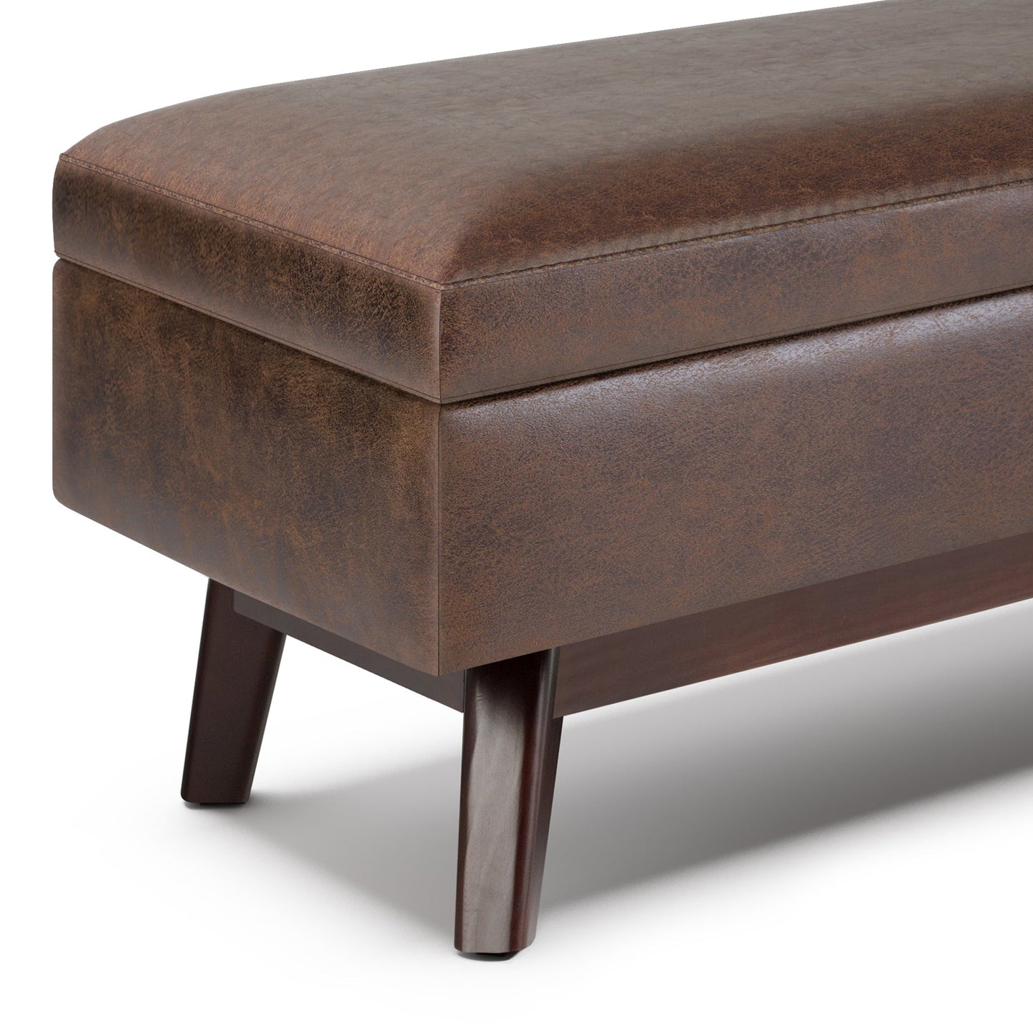 Owen 48" Wide Rectangular Storage Ottoman in Distressed Chestnut