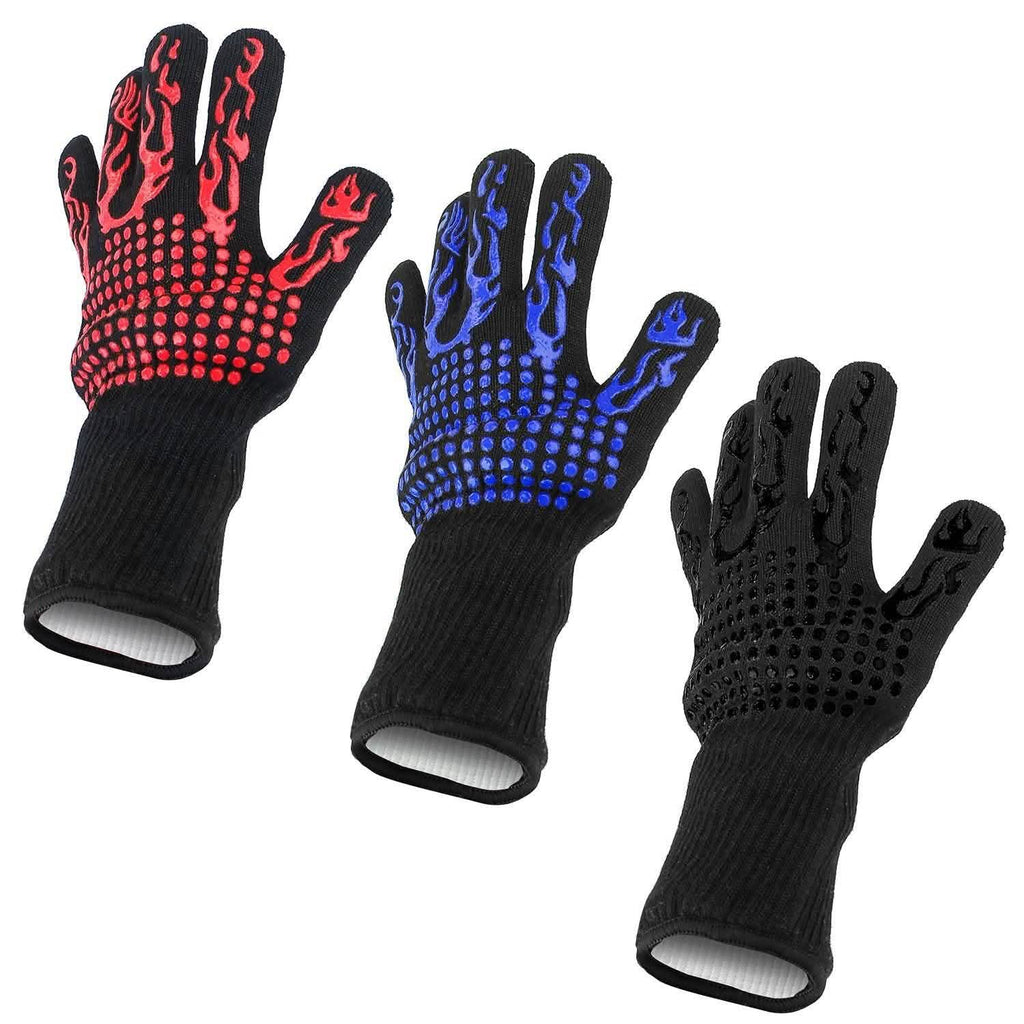 Gants de BBQ Résistants à la Chaleur 800°C Gants de Grill Antidérapants