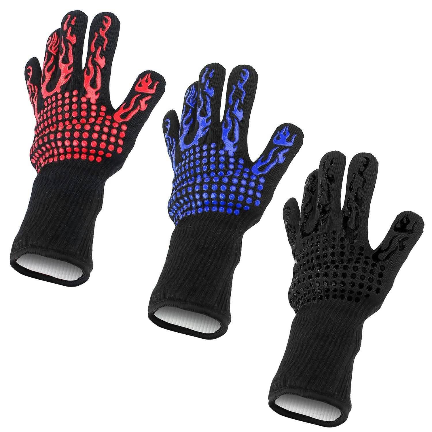 Gants de BBQ Résistants à la Chaleur 800°C Gants de Grill Antidérapants