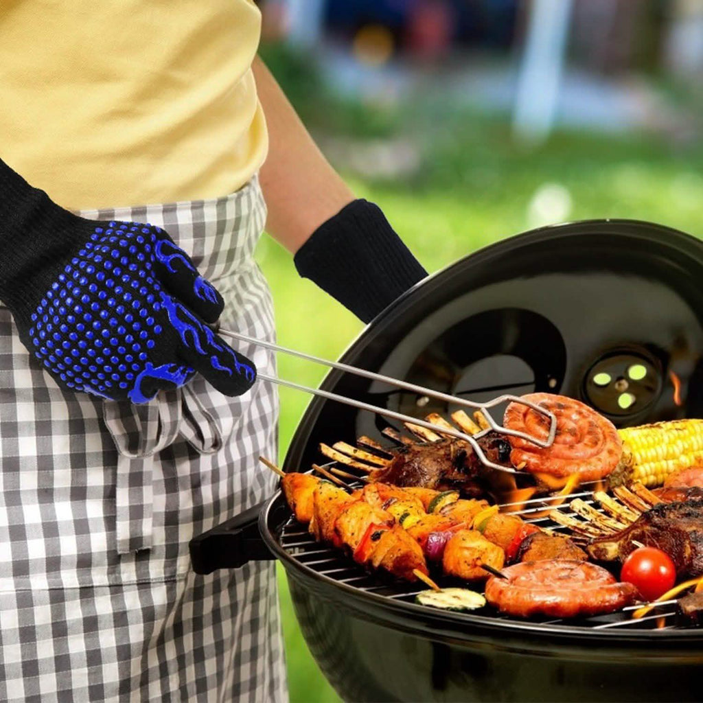 Gants de BBQ Résistants à la Chaleur 800°C Gants de Grill Antidérapants