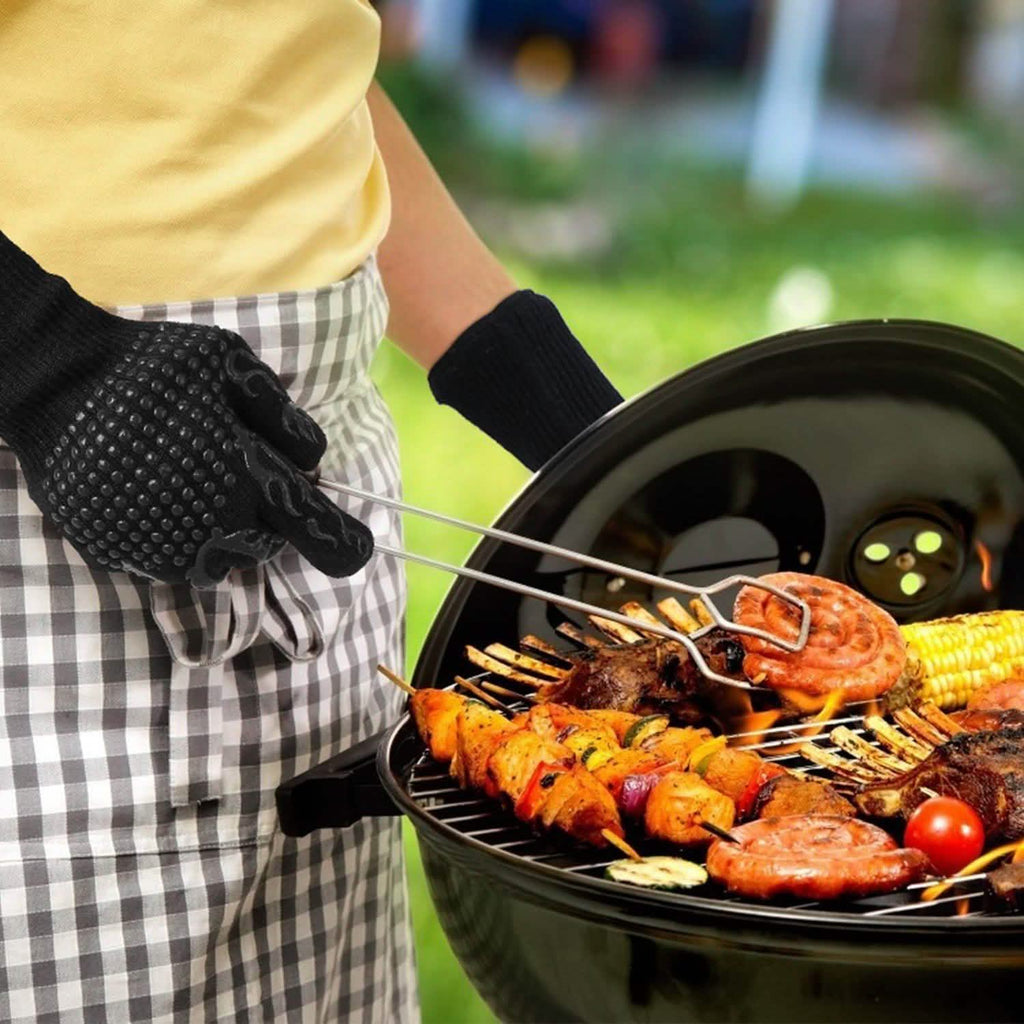 Gants de BBQ Résistants à la Chaleur 800°C Gants de Grill Antidérapants