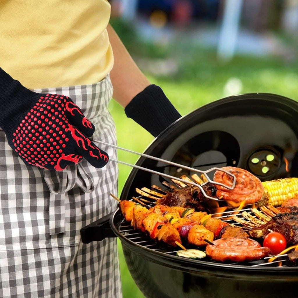 Gants de BBQ Résistants à la Chaleur 800°C Gants de Grill Antidérapants
