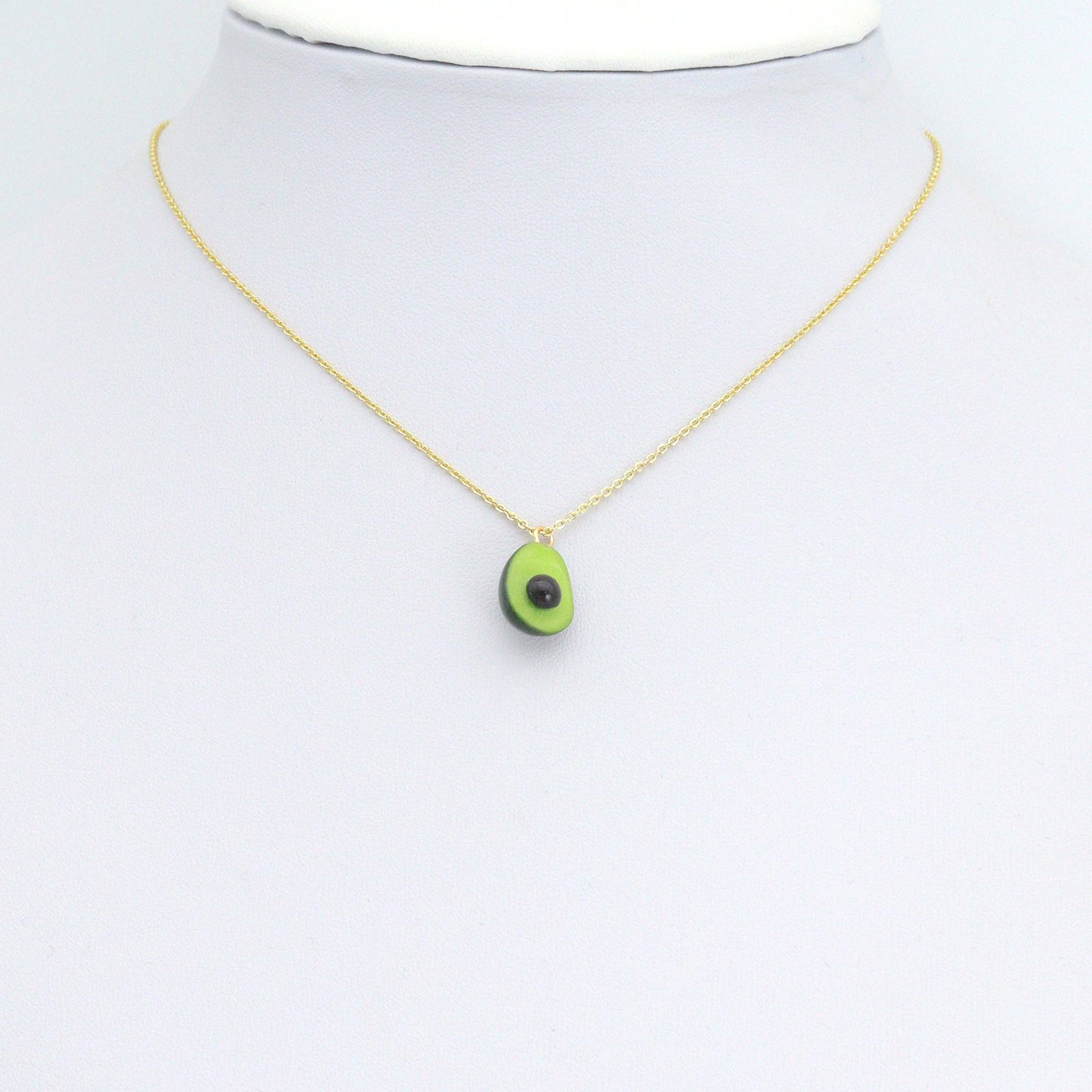 Enamel Gold Half Avocado Charm Pendant,Sku#LK1248