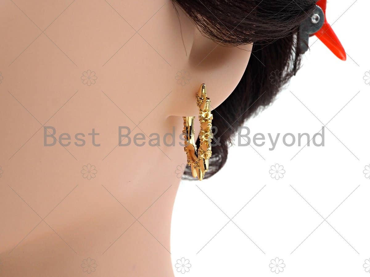 CZ Micro Pave Spike earrings, Sku#J305