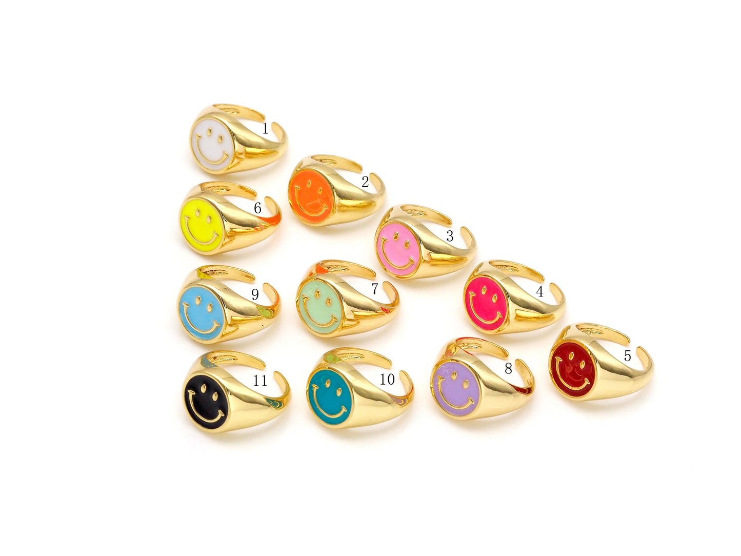 Enamel Smiley Face Ring, X263C