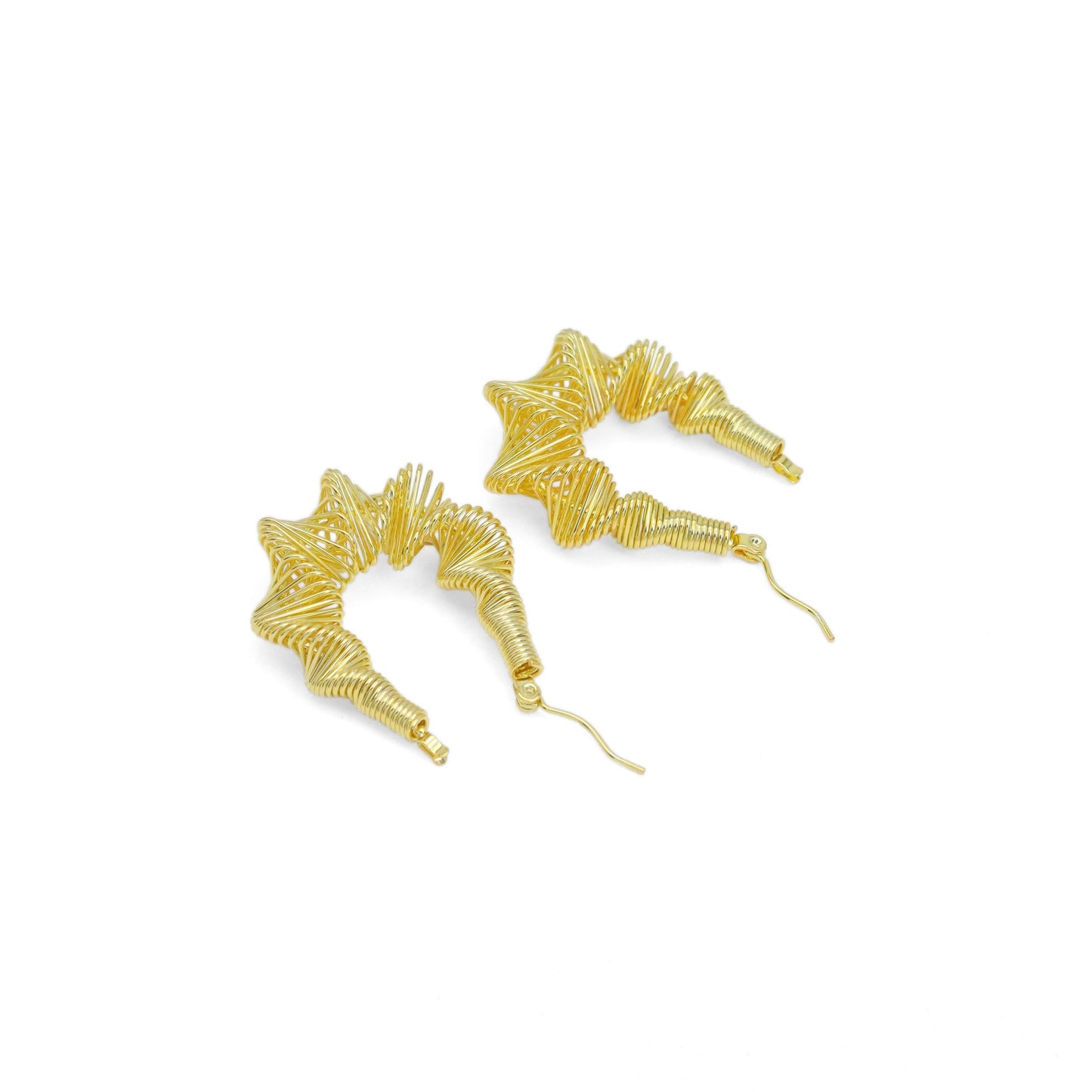 Gold Silver DNA Swirled Oval  Earrings, Sku#A238