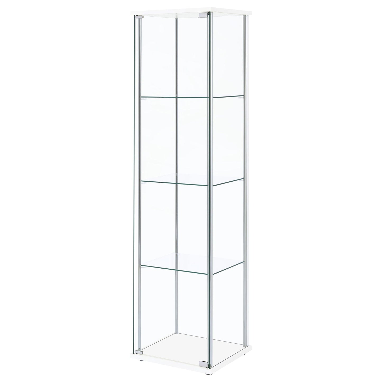 Bellatrix 3-shelf Clear Glass Curio Cabinet White