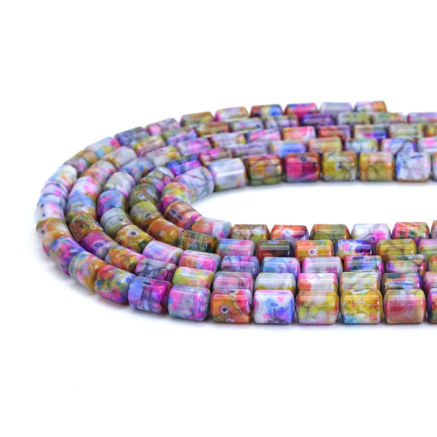 10x13mm Smooth Cylinder Galaxy Agate Beads, Sku#U2011