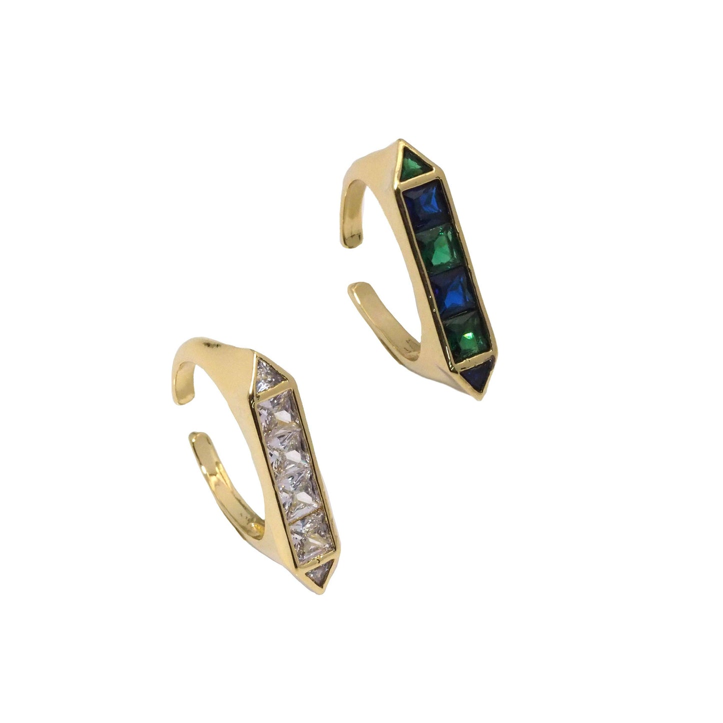 Gold CZ Arrow Bar Adjustable Ring, Sku#LK785
