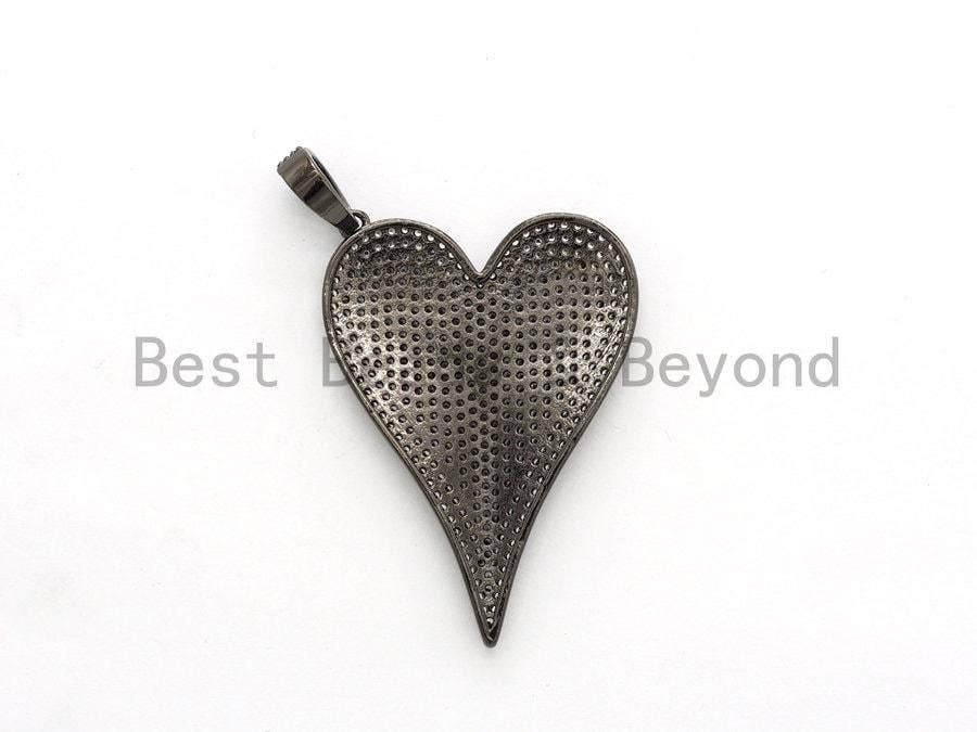 CZ Large Heart Pendant, Sku#F559