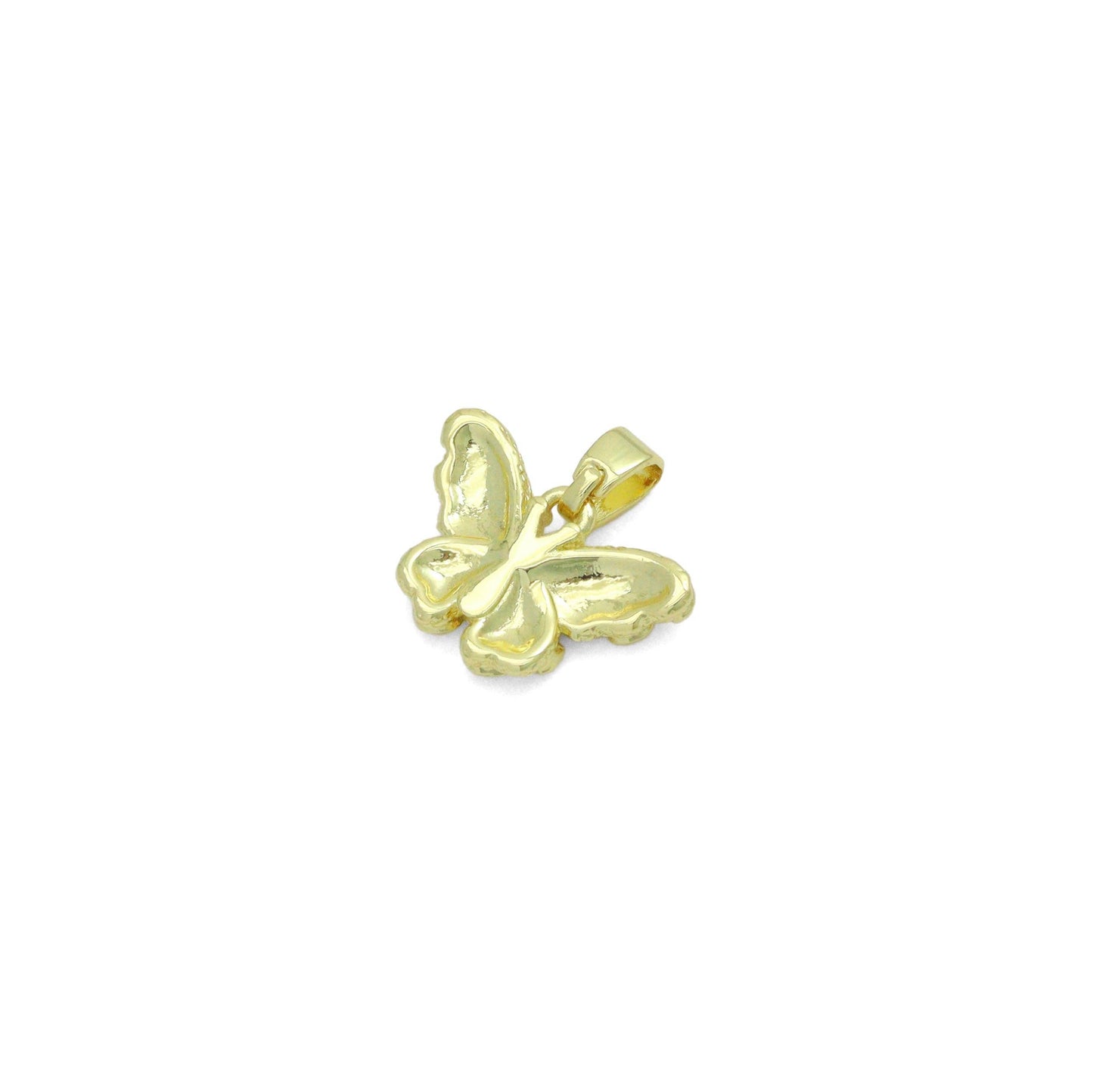 Gold Nugget Texture Butterfly Charm Pendant,Sku#LX856