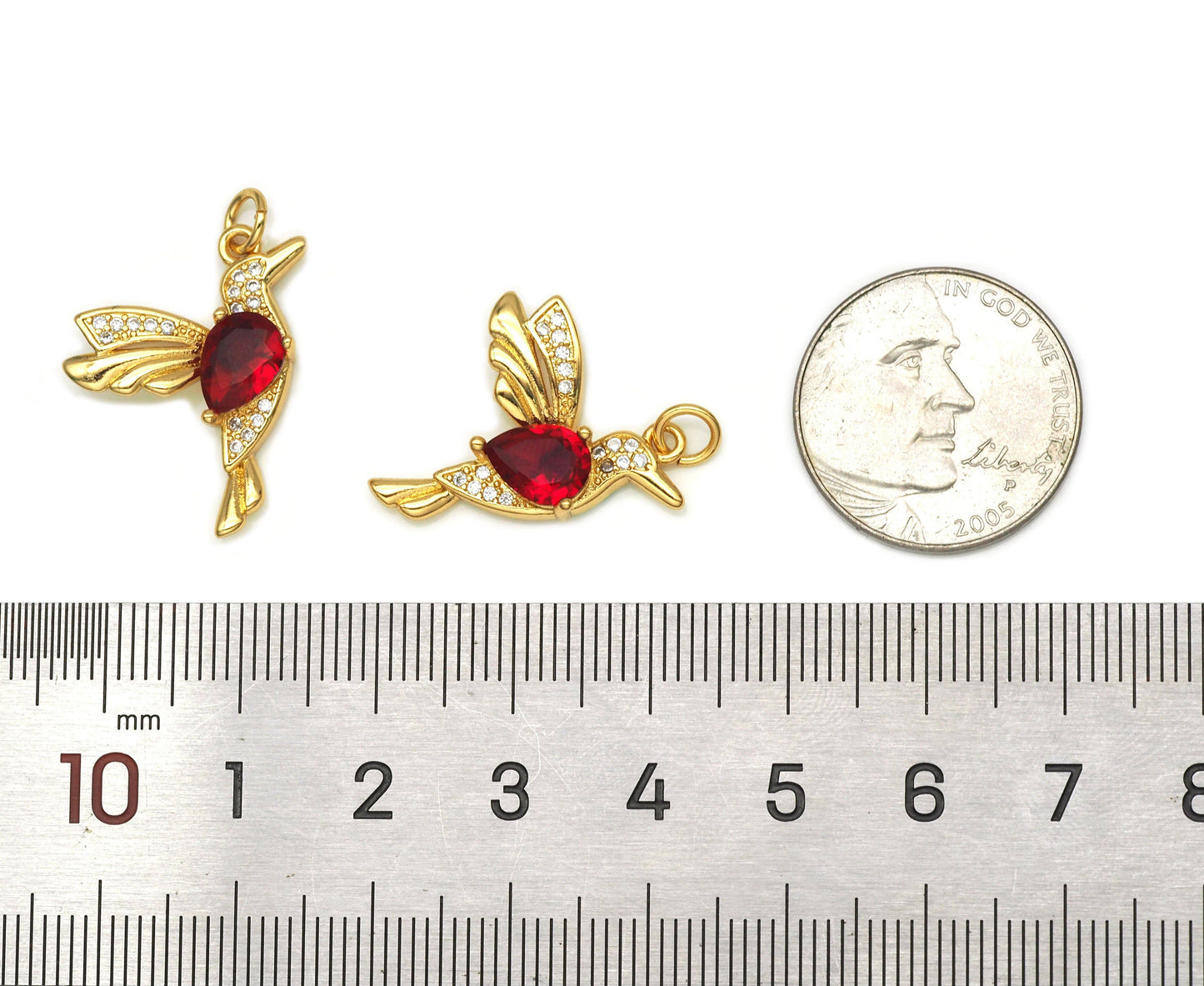 CZ Bird Pendant, Sku#LK597