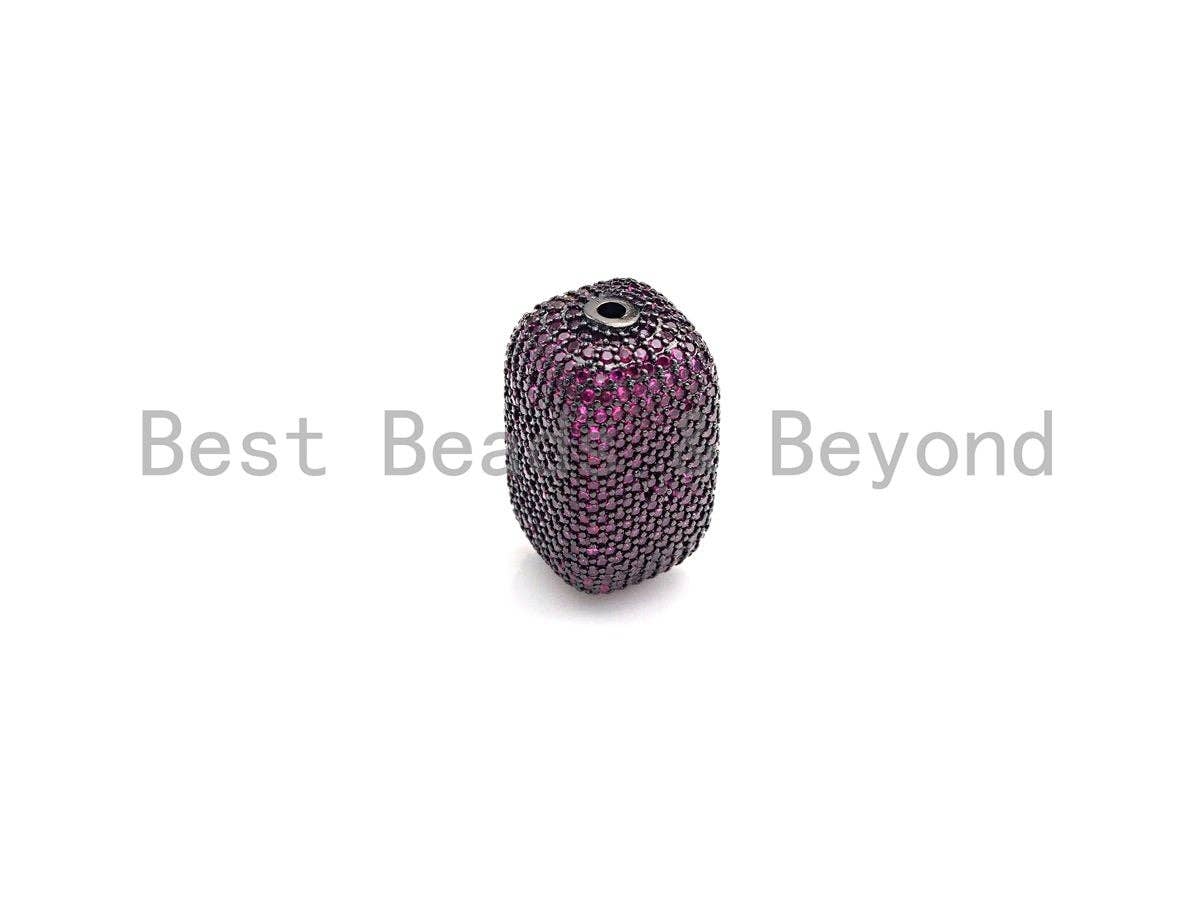 Large Colorful CZ Micro Pave Block Rectangle Beads, Sku#X146