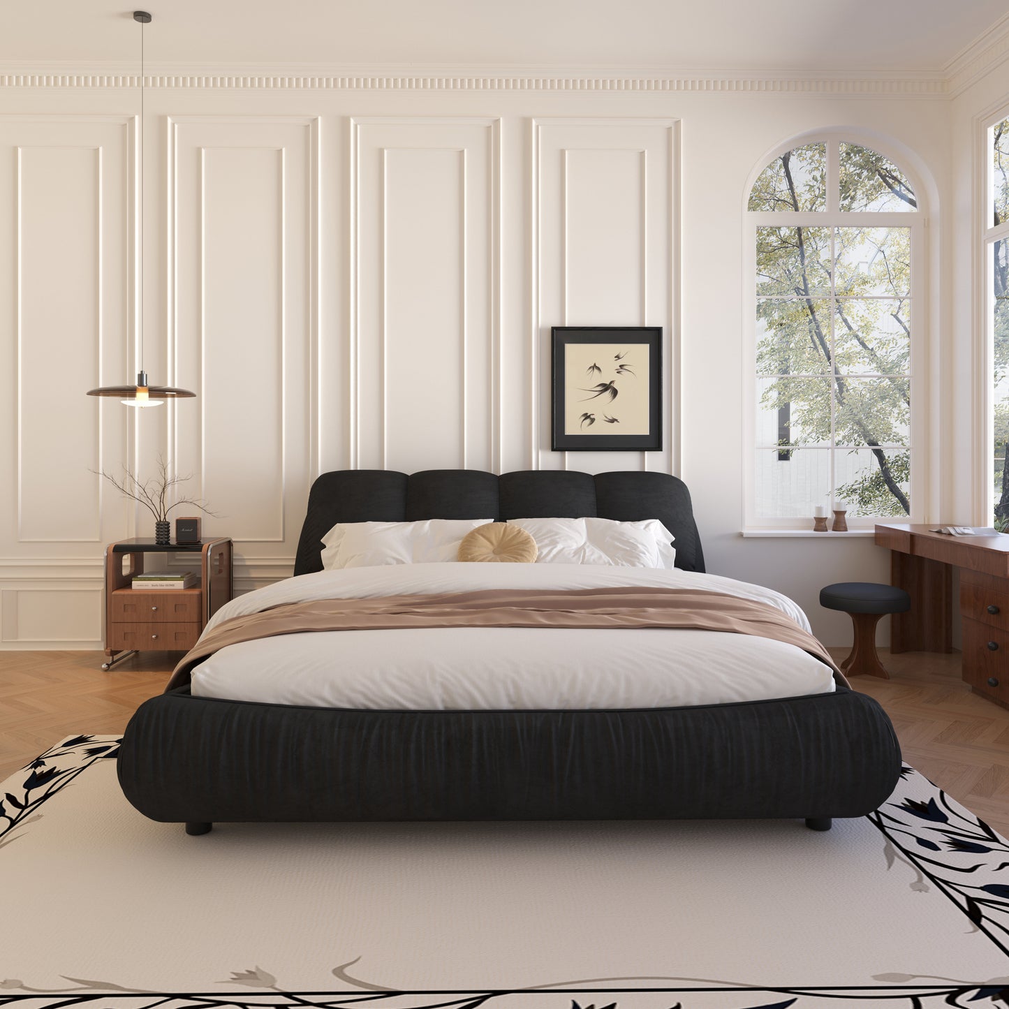 Queen Size Luxury Upholstered Platform Bed