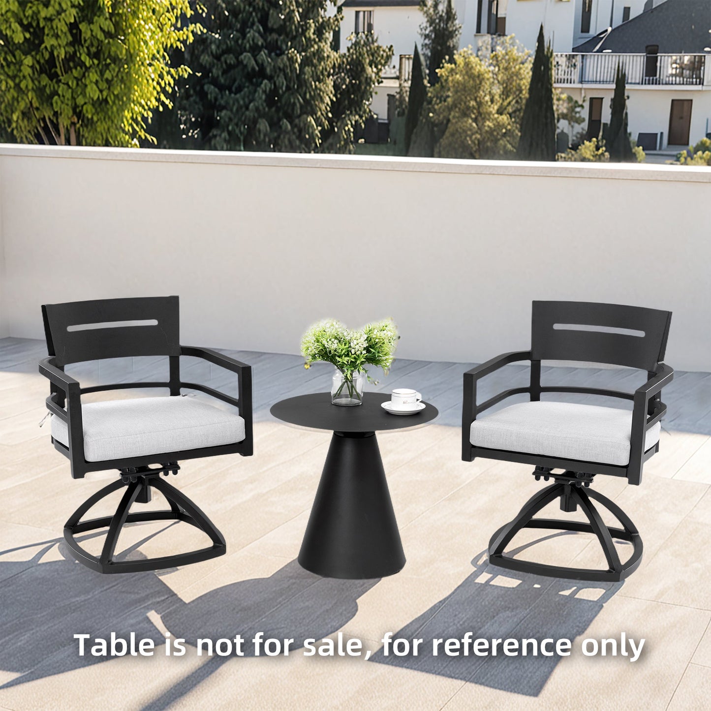 Outdoor Patio Aluminum Swivel Rocker 2PCS with Outdoor-grade Sunbrella Fabric Cushions, Ember