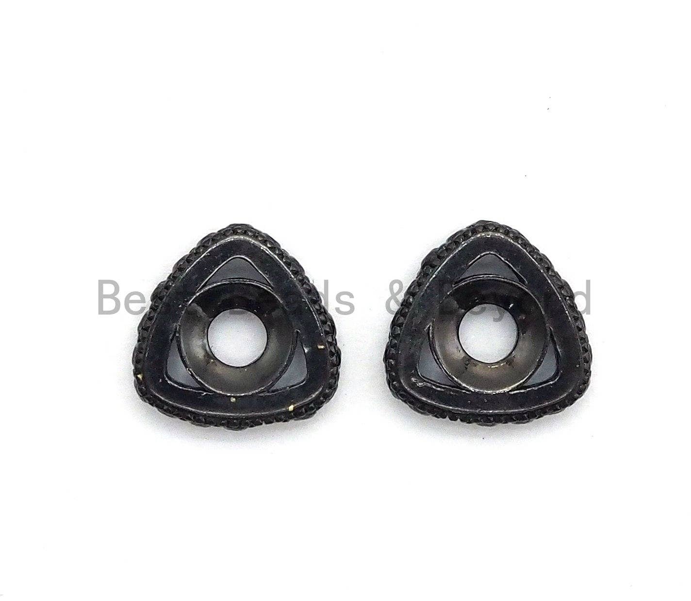 Black CZ Pave Large Hole Triangle Spacer, sku#C94