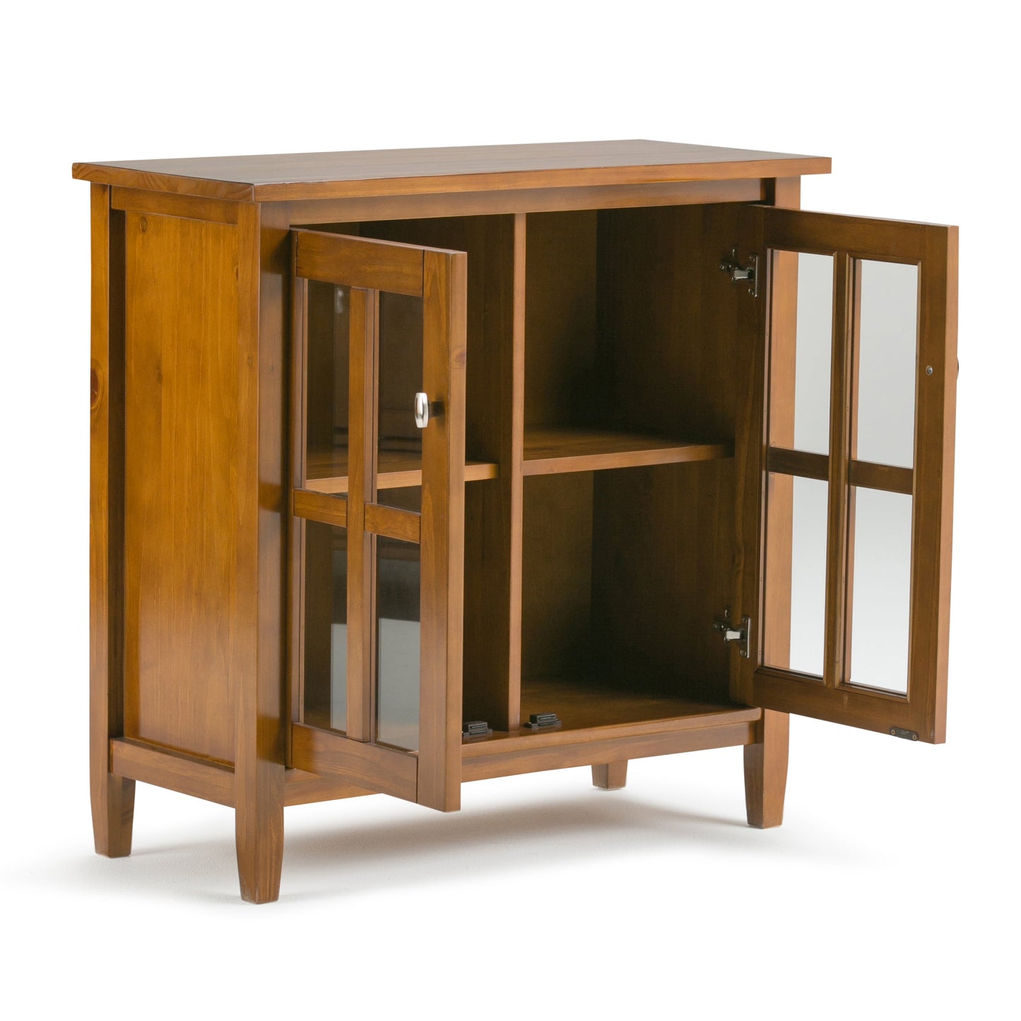 Warm Shaker 32" Wide Solid Wood Low Storage Cabinet in Light Golden