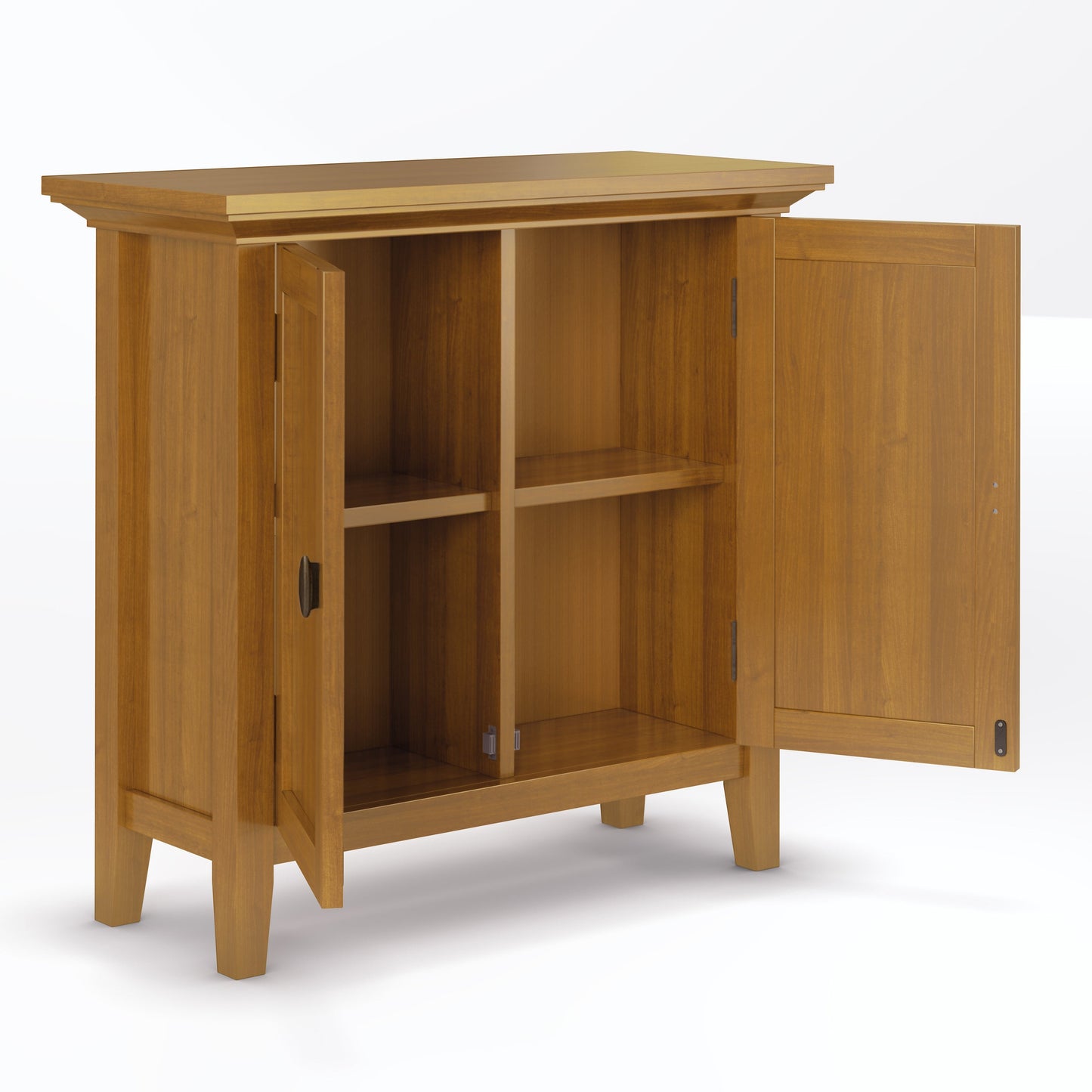 Redmond 32-Inch Wide Solid Wood Low Storage Cabinet in Light Golden