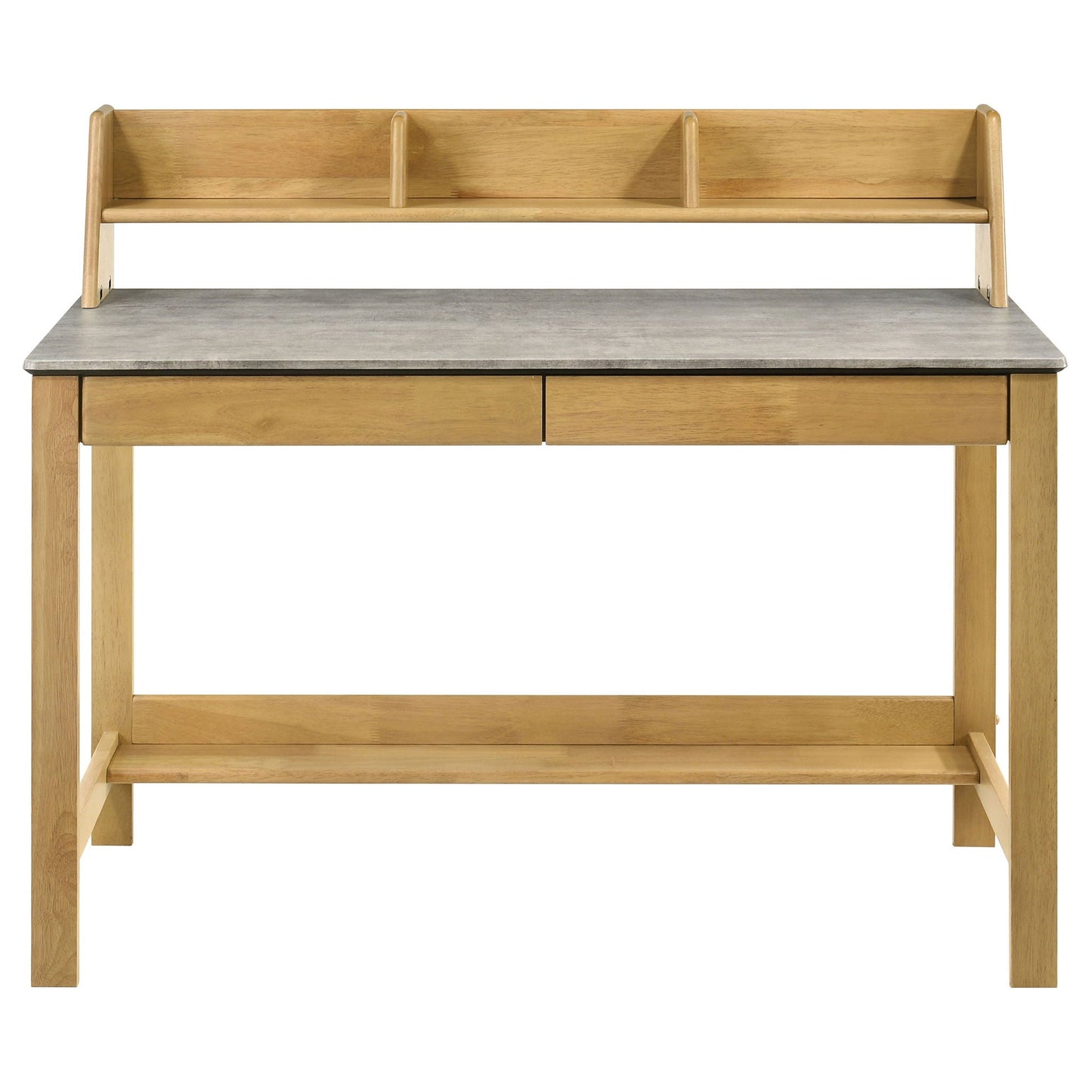 Besler 47-inch SmartTop Writing Desk with Shelf Cement and Natural