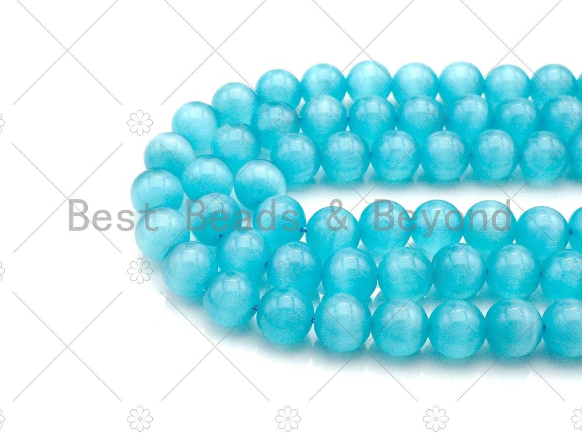 Cat's Eye Lapis/Aqua Blue Round Beads, 6mm/8mm/10mm/12mm Smooth Round, 15.5'' Full Strand, Sku#UA161