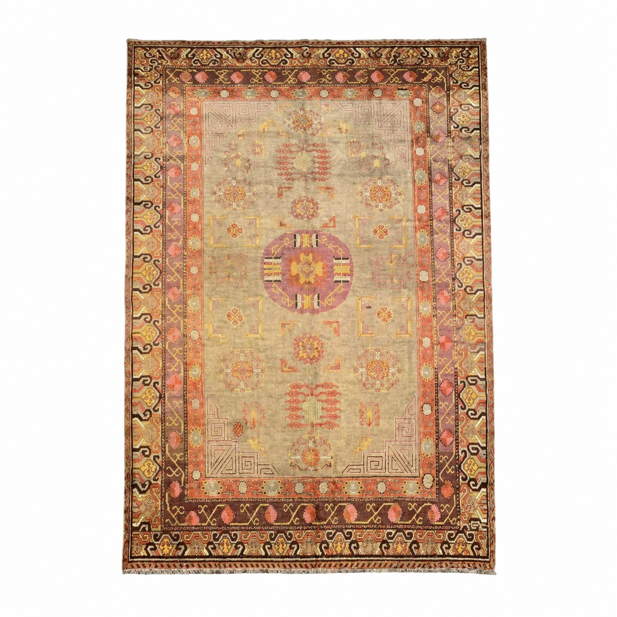 Antique Khotan Samarkand Rug, circa 1910's, 6' 7" x 12' 5"
