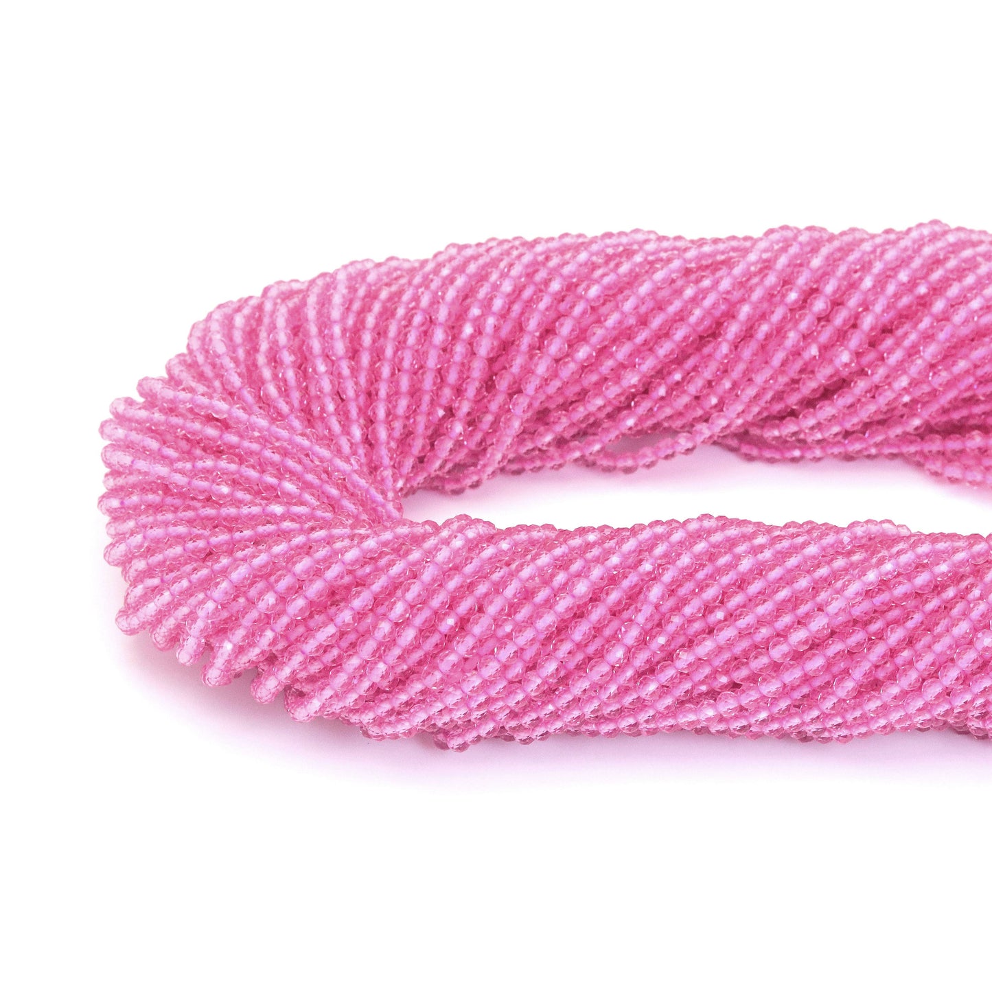 3mm Pink Crystal Round Faceted Beads, Sku#U1865