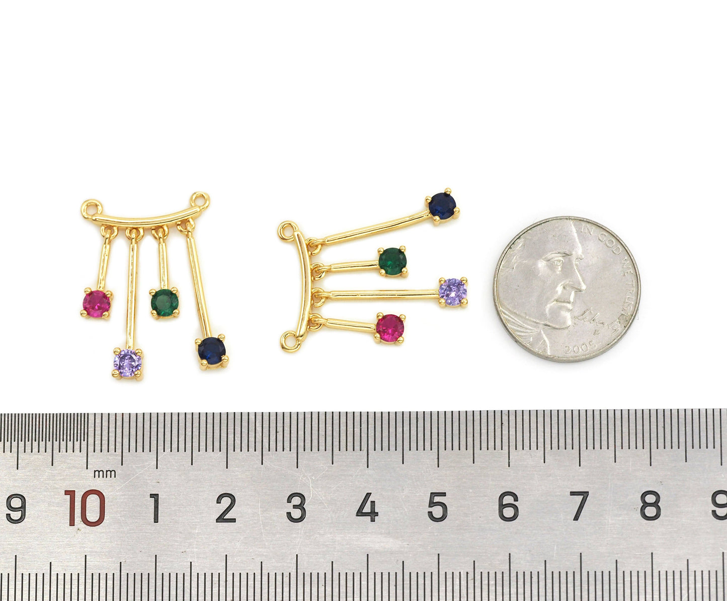 Multicolor CZ Charm, Sku#LK586
