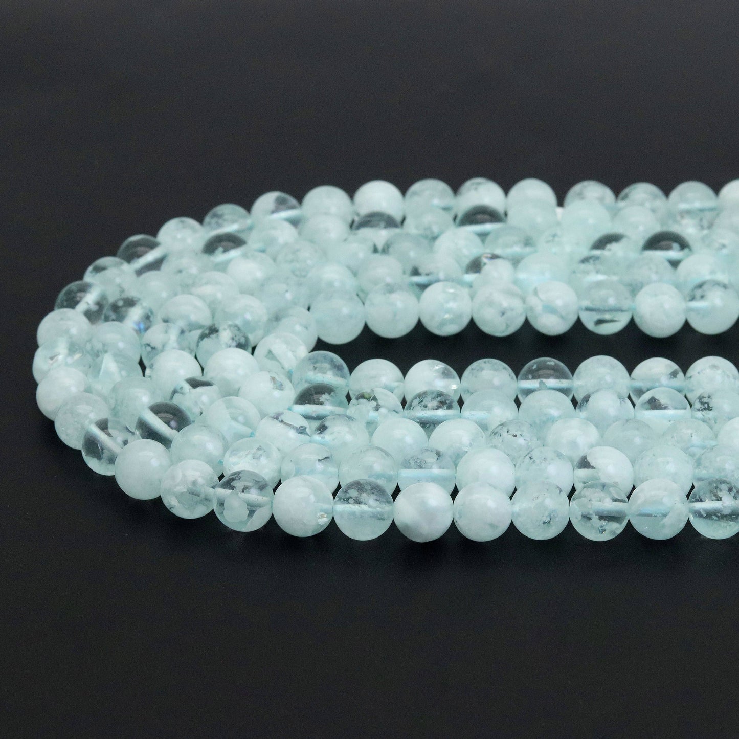 Genuine Blue Picture Quartz Round Smooth Beads, Sku#U1872