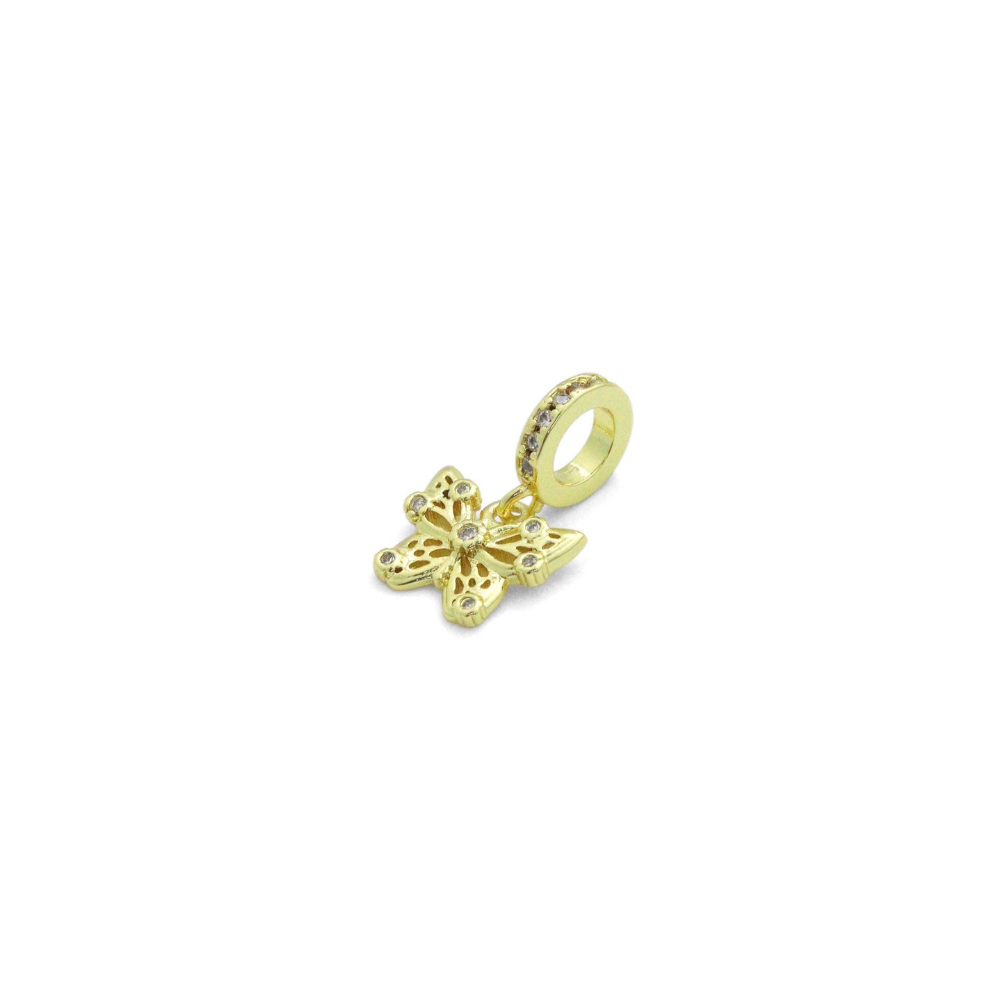 Big hole Filigree Butterfly Charm Pendant, Sku#LK1172