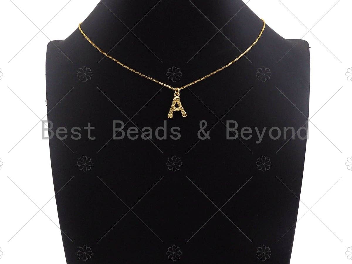 Gold Bamboo Initial Charm, Alphabet Name Letter Charm,sku#L277C