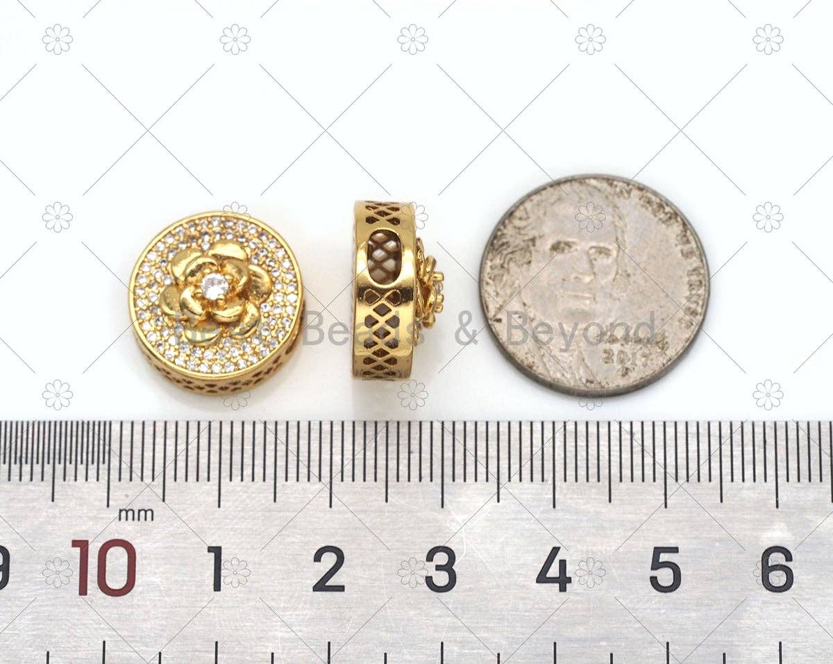 CZ Flower Spacer Beads, Sku#LK557
