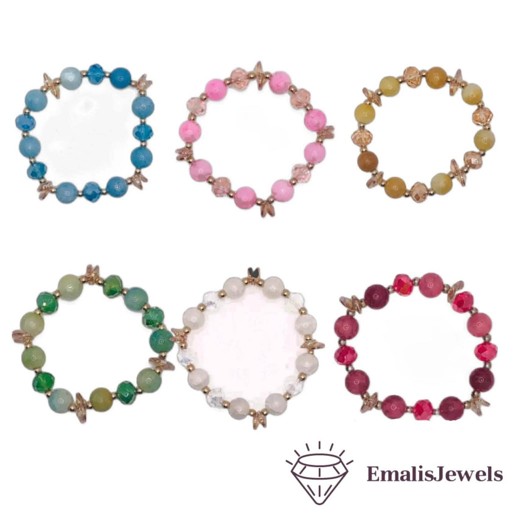 Beautiful Handmade Stone and Glass Beads Bracelets