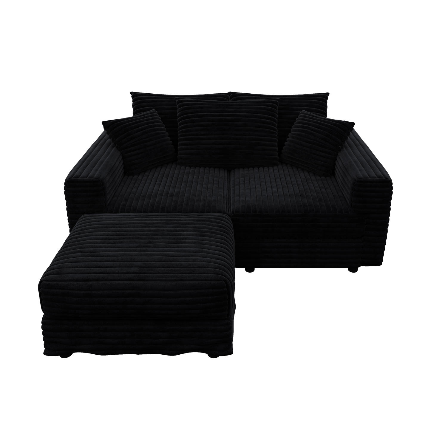 Plush Corduroy 3-Seat Sofa, Modern Comfy Upholstered Couch