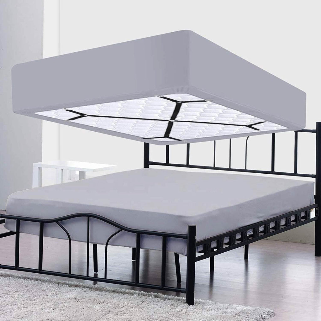 Attaches-draps élastiques réglables en croix pour le maintien des draps