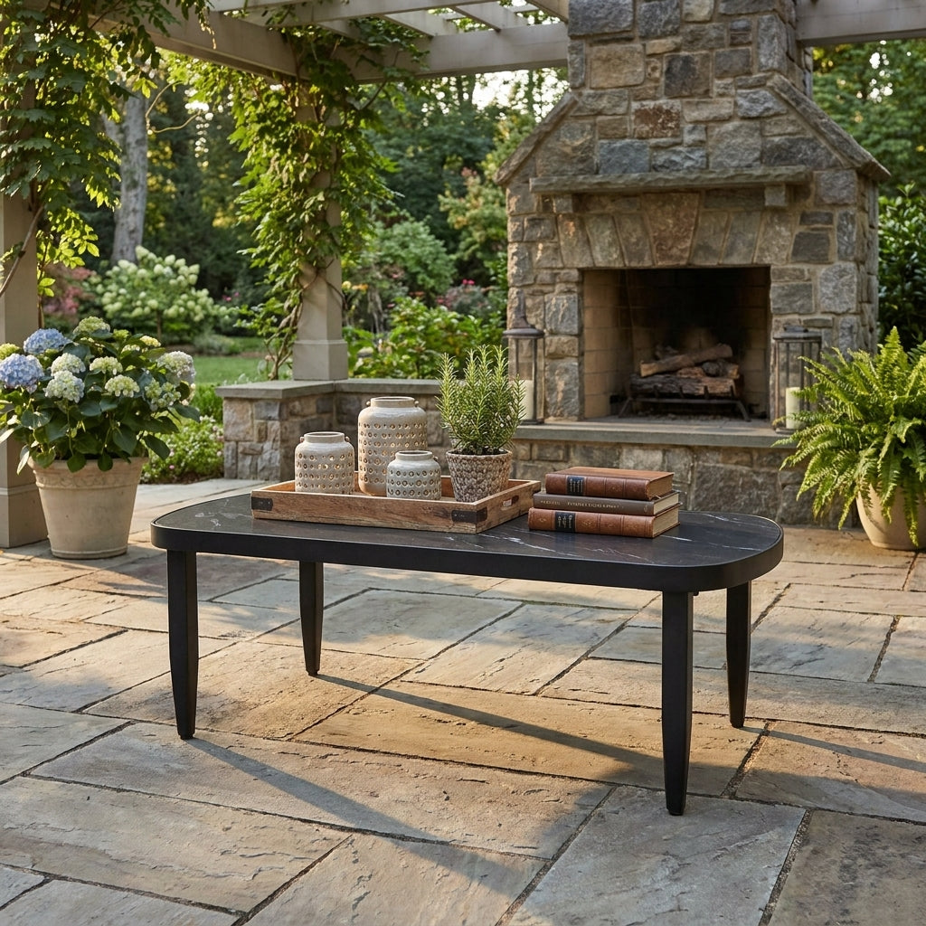 Modern Outdoor Elegance Arc Coffee Table