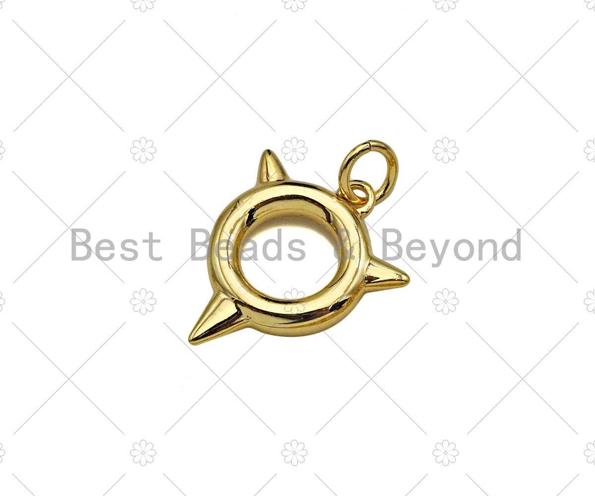 Gold Filled Round Ring With Arrows Shape Pendant, 18K Gold Filled Round Ring Charm, Necklace Bracelet Charm Pendant, 15x18mm, Sku#Y442