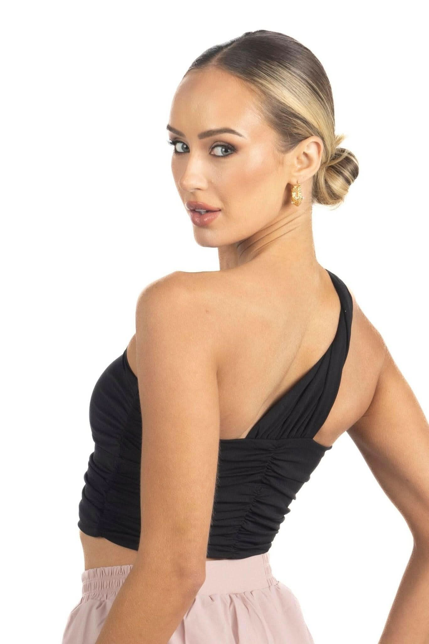 Belle Drapped Activewear Sportsbra in Black