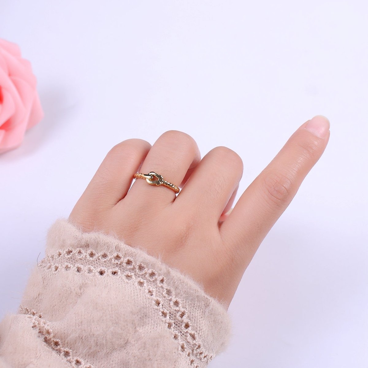 Belt Buckle Ring Twisted Belt Ring Band Dainty Ring Open Adjustable Holiday Gifts Christmas Gifts Birthday Gifts. Women's Rings U-223
