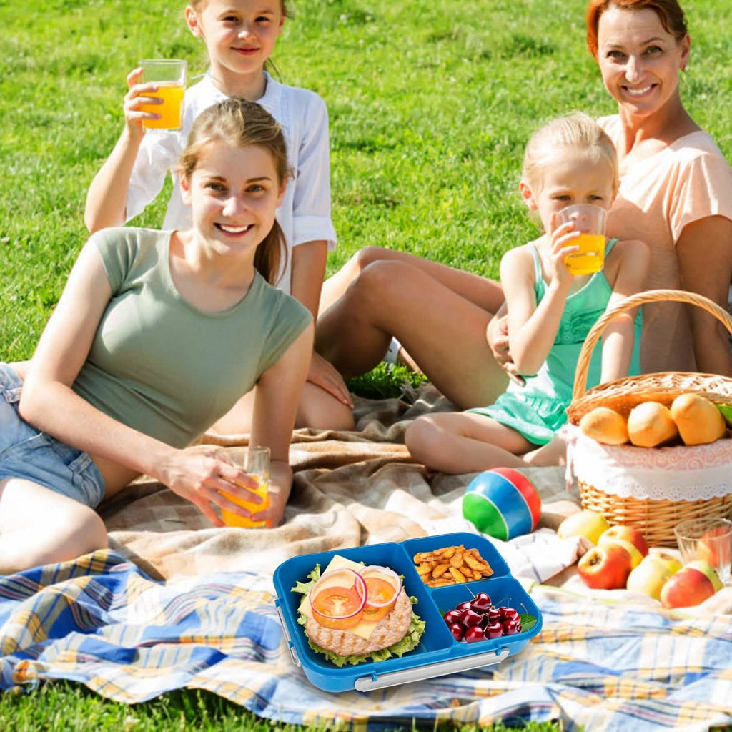 Bento Box Portable Lunch Box Picnic Food Storage with 3 Compartments
