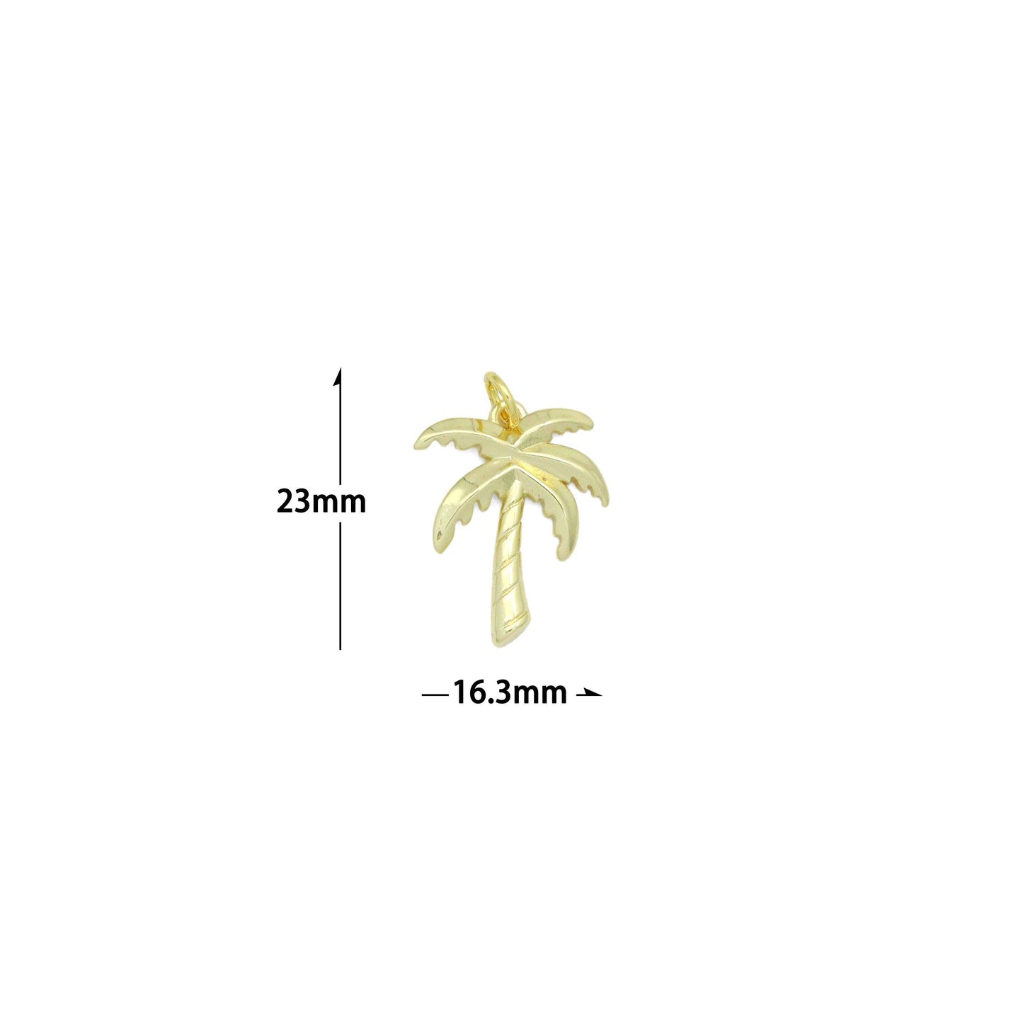 Gold Silver Coconut Palm Tree Charm Pendant, Sku#A486