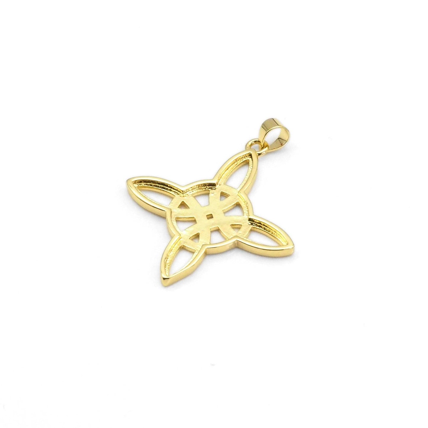 Gold Chinese Knot Flower Shape Charm, Sku#LK828