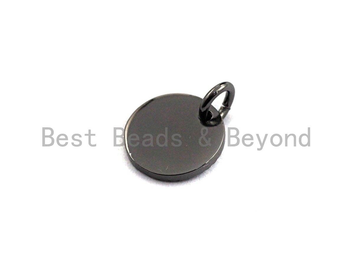 Cute Enamel Clover charm On Round Coin, Turquosie Pink red green black blue Clover charm, Enamel Flower, 10x10mm,sku#Z462