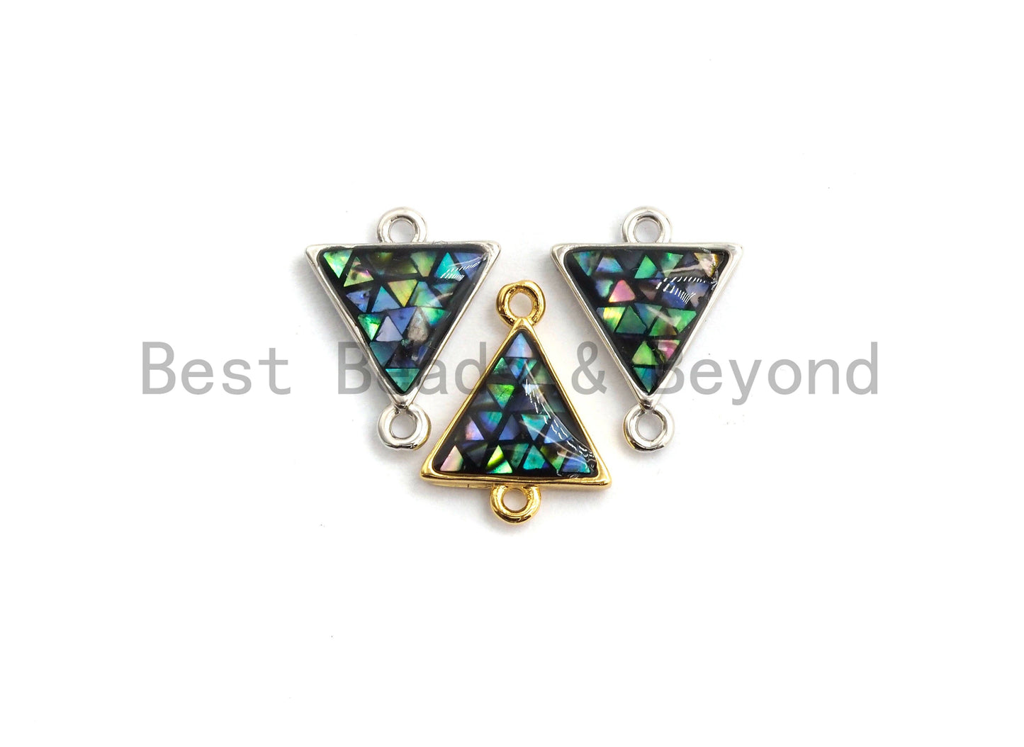100% Natural Abalone Shell Triangle Connector, Abalone Shell Charm, Shell Connector for Earrings Bracelets Necklace Making, 11x14mm,SKU#Z271