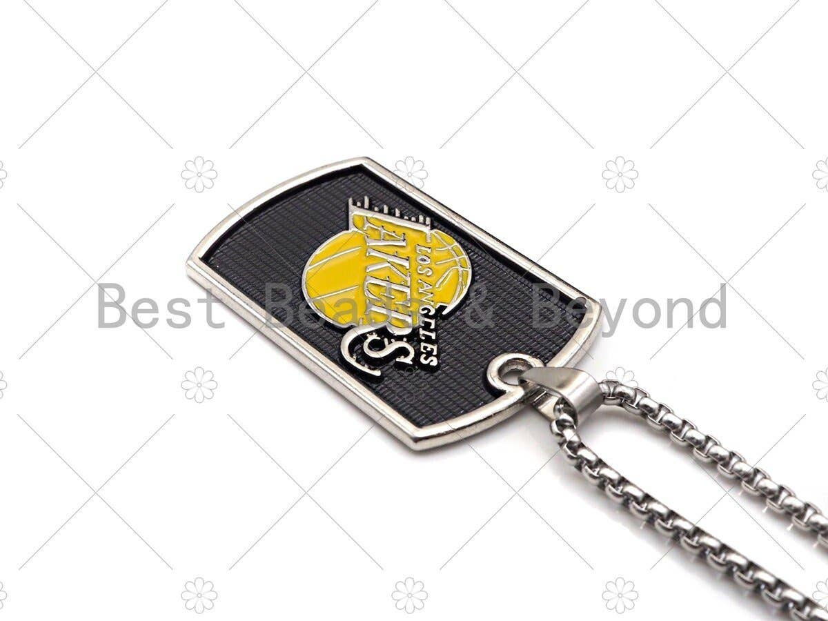 LA Lakers Dog Tag Pendant Chain Necklace, sku#L343
