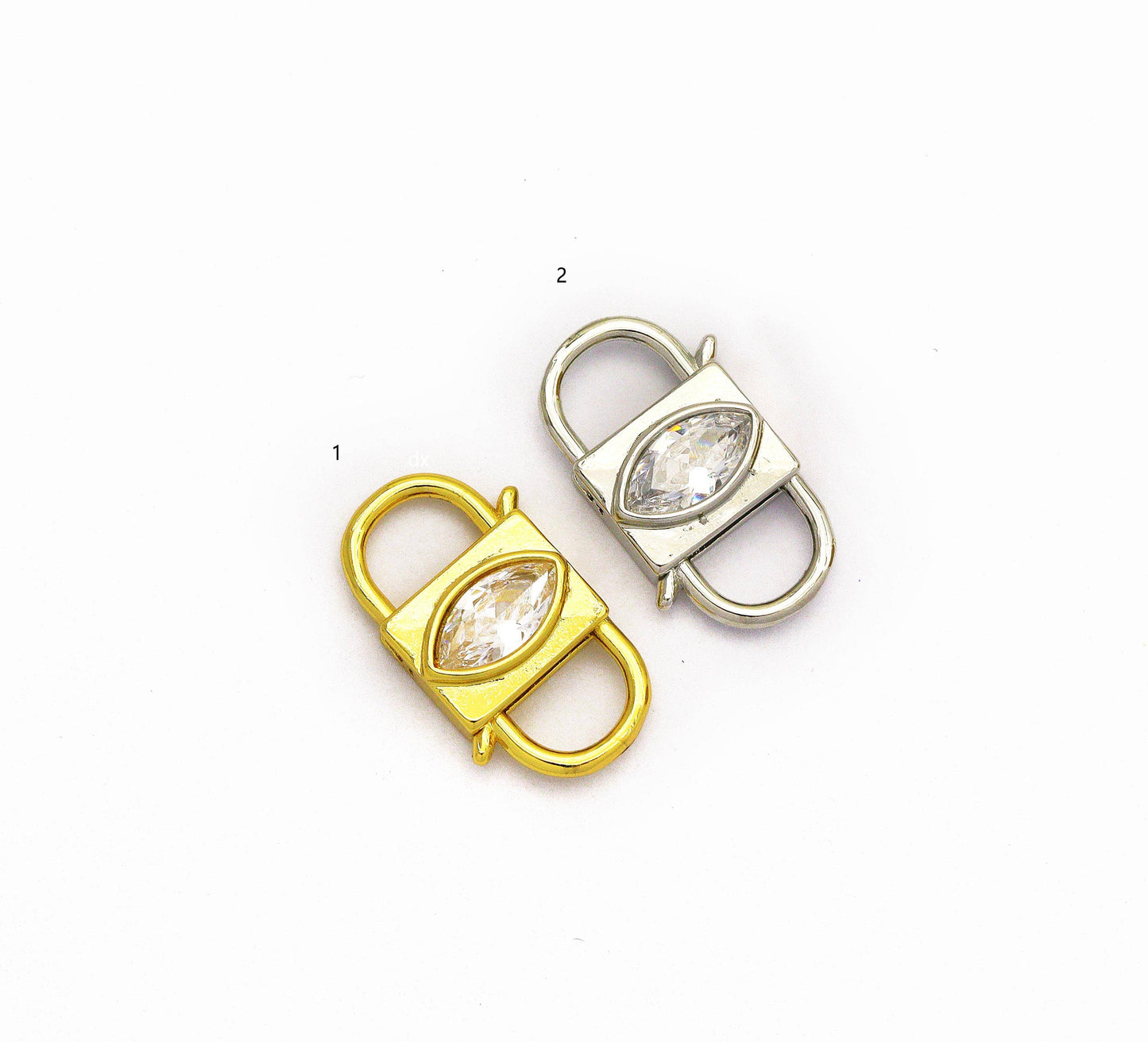 CZ Evil Eye On Lock Clasp, Sku#Z1449