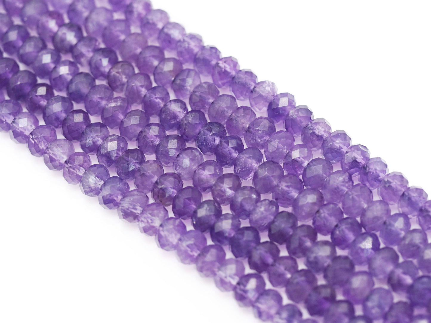 Genuine Quality Amethyst Rondelle Faceted Beads, Sku#UA275