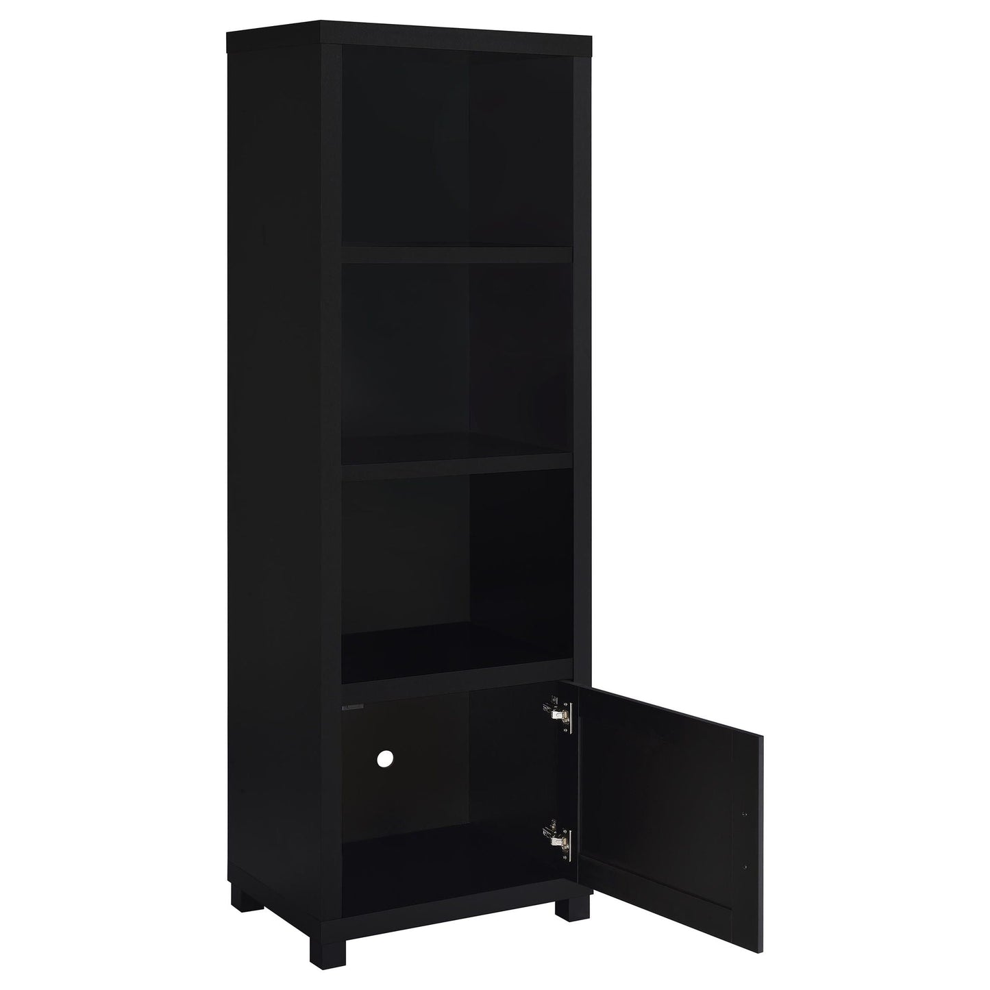 Sachin 3-shelf Engineered Wood Media Tower Black